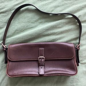 Coach dark brown baguette shoulder bag